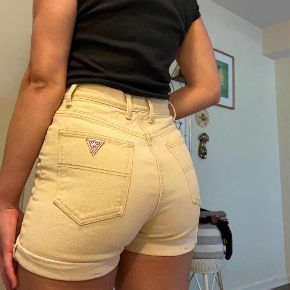 Pastel Yellow Guess Jean shorts